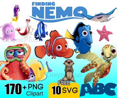 Nemo Dory Clipart SVG Digital Download 170 PNG 10 Free SVG - Etsy UK