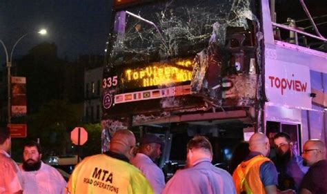 New York bus crash: At least 80 passengers injured after collision on busy intersection - US ...