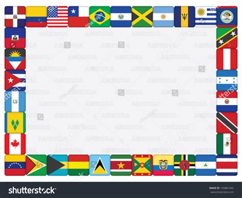 Background American Countries Flag Icons Frame Stock Vector 155881442 ...