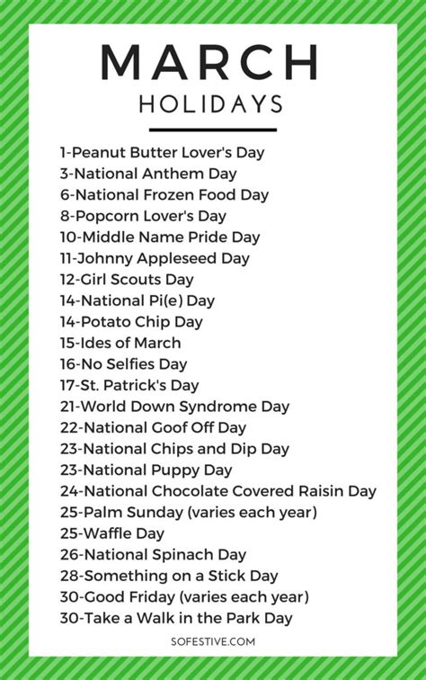 March Holidays- Random March Holidays.pdf | National holiday calendar, March holidays, Silly ...