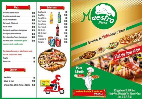 Menu at MAESTRO PIZZA restaurant, Casablanca, G8MX+6J2