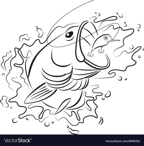 Drawing fishing Royalty Free Vector Image - VectorStock