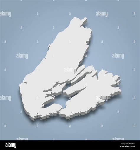 3d isometric map of Cape Breton is an island in Canada, isolated vector illustration Stock ...