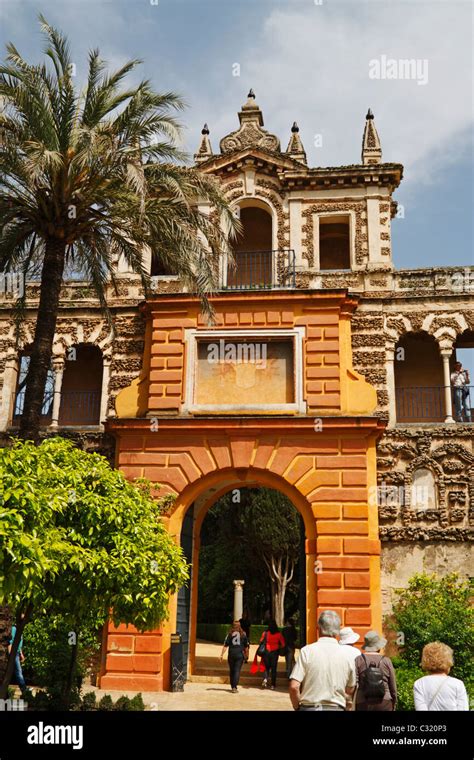 Gardens inside Real Alcazar, Seville, Andalusia, Spain Stock Photo - Alamy