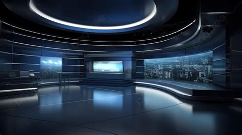 3d Rendered Background For Virtual News Studio, News Room, Television ...