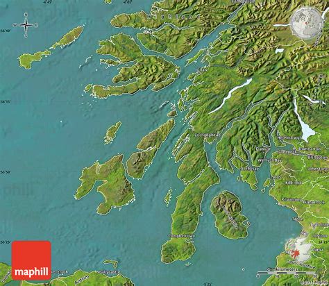 Satellite Map of Argyll and Bute