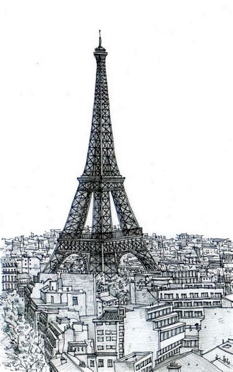 70 Easy and Beautiful Eiffel Tower Drawing and Sketches