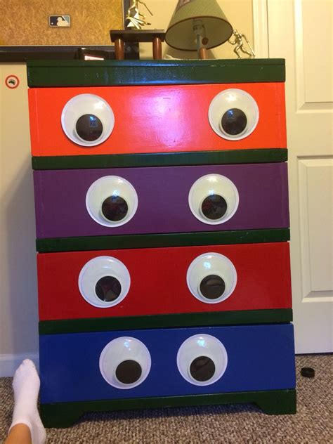 Super cute ninja turtle TMNT dresser for my little boys room with glow in the dark eyes Kids ...