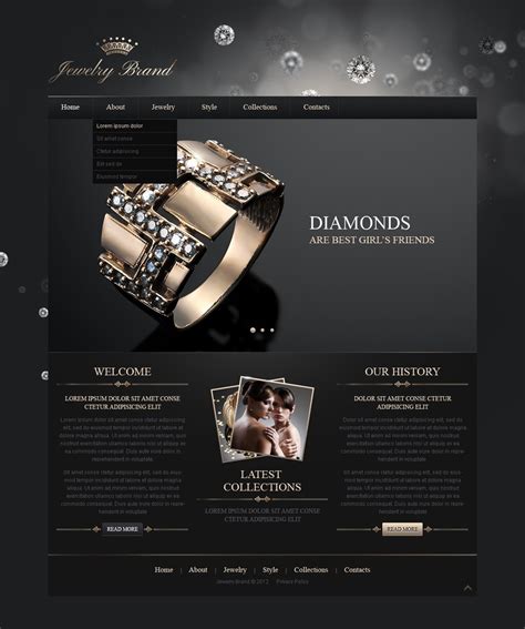 Jewelry Responsive Website Template - Web Design Templates, Website ...