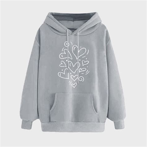 WJHWSX Woodie Hoodie Christmas Hoodie Sweatshirts For Women Gray Hoodie Printed Long Sleeve ...