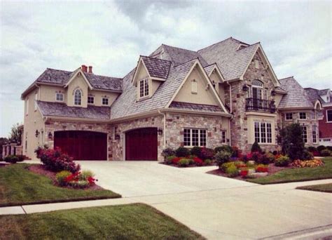 4 car garage | Big beautiful houses, House exterior, Dream house