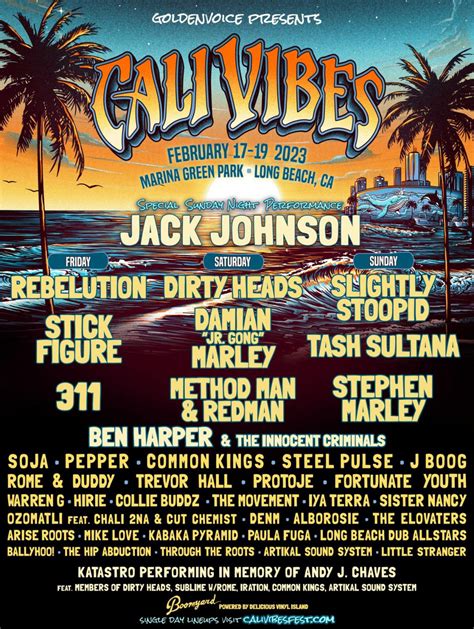 Lineup Announcement - Damian Marley, Rebelution, Stick Figure @ Cali Vibes 2023