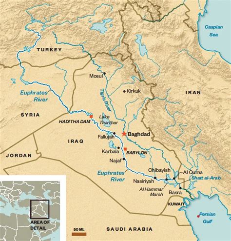 Euphrates River World Map