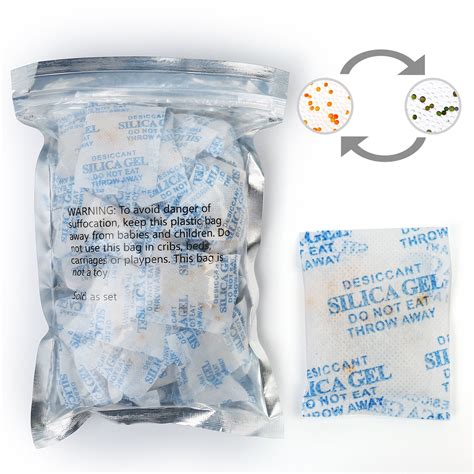 Silica Gel Packets Desiccant, Safe Odorless Non-toxic Moisture Absorbing Drying Bulk (5.7 Gram ...