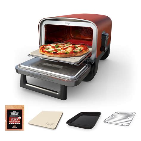 Ninja OO101 Woodfire 8-in-1 Outdoor Oven, Pizza Oven, 700°F High Heat Roaster, BBQ Smoker, Ninja ...