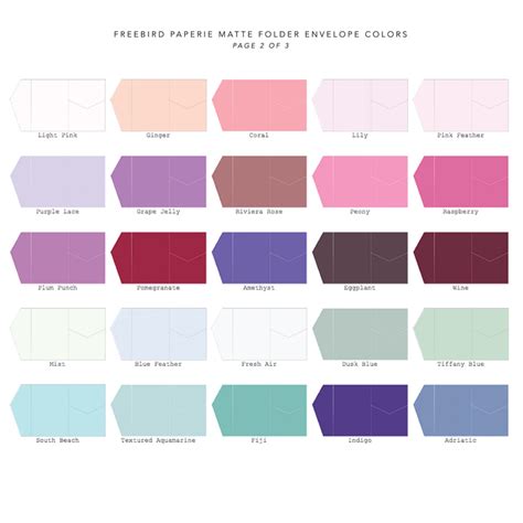 envelope colors - freebird paperie graphic design