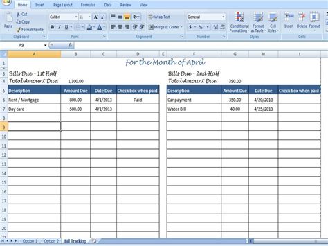 Excel Bill Tracker | Template Business