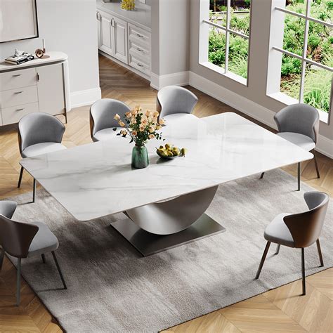 5 Pieces Modern White Dining Table Sets