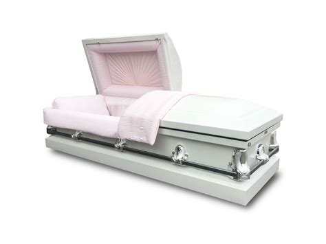 Heritage White / Pink Interior - 20 Gauge Steel Casket - Sky Caskets