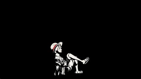 anime, minimalism, black, dark, white, One Piece, Monkey D. Luffy | 1920x1080 Wallpaper ...