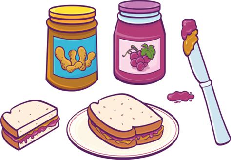 Peanut Butter Jelly Sandwich Stock Illustration - Download Image Now ...