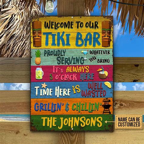 Personalized Tiki Bar Welcome To Our Custom Classic Metal Signs | Tiki bar, Metal signs, Tiki ...