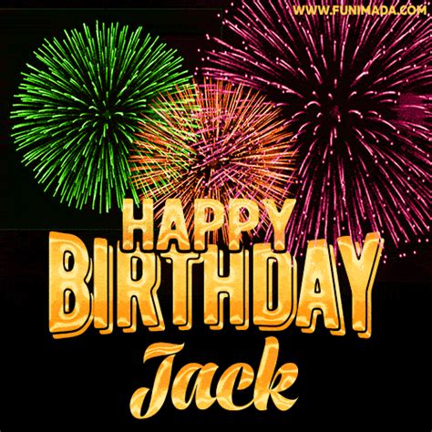 Wishing You A Happy Birthday, Jack! Best fireworks GIF animated greeting card. | Funimada.com