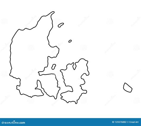 Denmark Outline Map Vector Illustration Stock Vector - Illustration of drawing, patriotic: 125576882