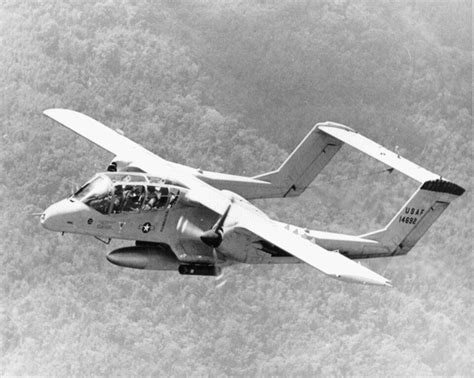 A USAF OV-10 Bronco with an external fuel tank (drop tank) and armed ...