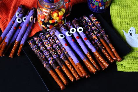 Halloween Pretzel Rods - Baked Broiled and Basted