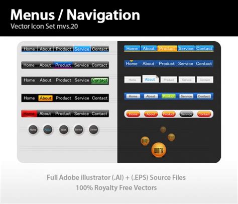 Menus & Navigation Icons - 30218 - Icons - Graphics - themeland.com