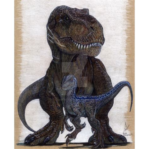 Blue The Velociraptor and Rexy The Queen by Arietteforce on DeviantArt