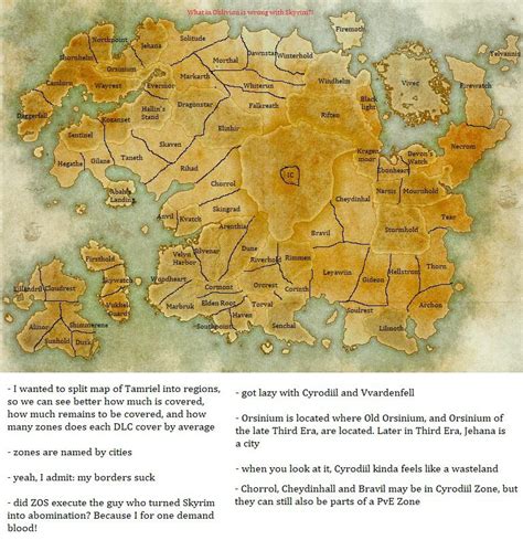 Regions of Tamriel - covered and potentially coming : r/elderscrollsonline