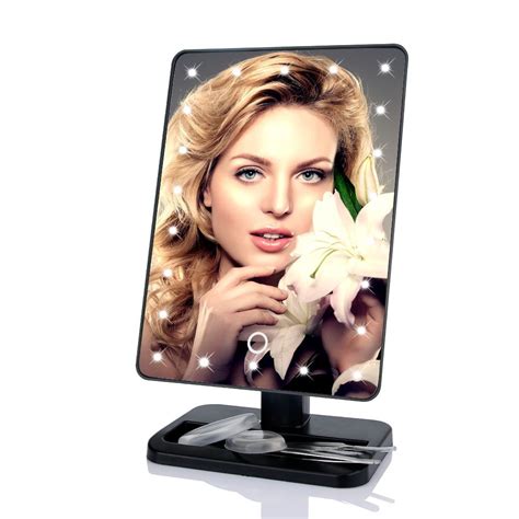 22 LED Lights Touch Screen Makeup Mirror Professional Vanity Mirror Beauty Adjustable Countertop ...