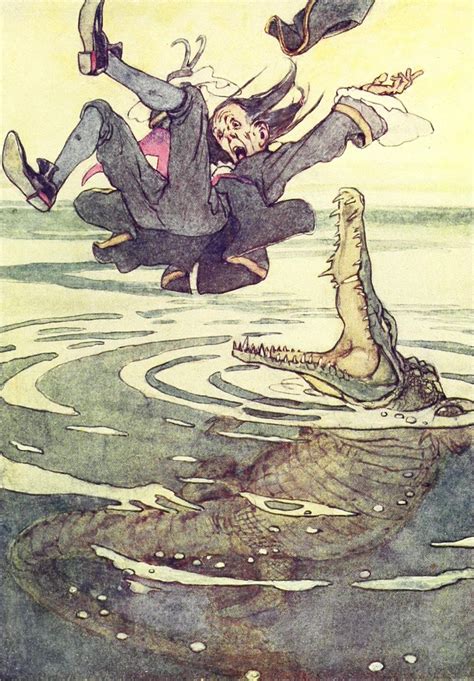 "Right into the jaws of the Crocodile!" — The Peter Pan Picture Book — Alice B. Woodward ...