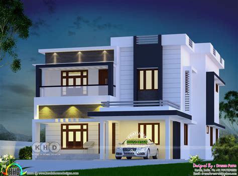 Flat Roof Square Feet House Kerala Home Design And Floor Plans | Hot Sex Picture