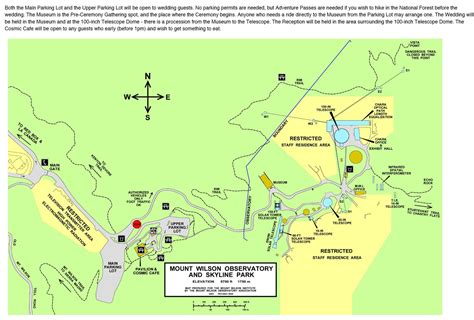 Map of the Mt. Wilson Observatory grounds! Astronomer, Parking Lot ...