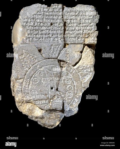 Babylonian world map, c600 BC, the earliest known map of the world. Clay tablet with cuneiform ...