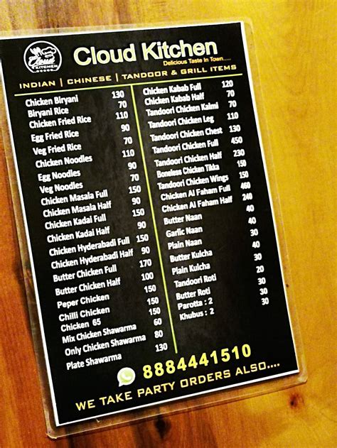 Menu at Cloud Kitchen Restaurant, Hassan