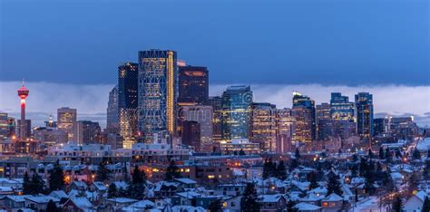 Calgary`s Skyline on a Cold Winter Day Stock Photo - Image of ...