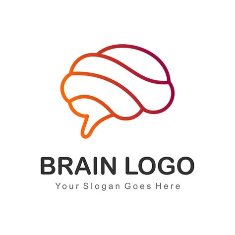 Premium Vector | Brain outline vector logo