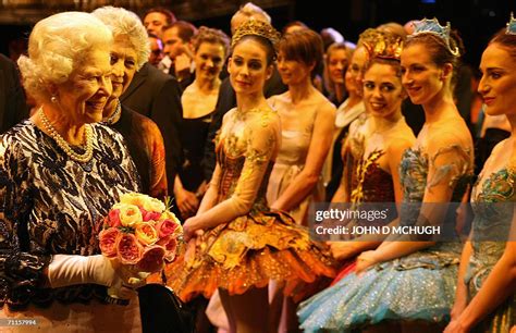 Britain's Queen Elizabeth II meets ballerinas after the Royal Ballet... News Photo - Getty Images