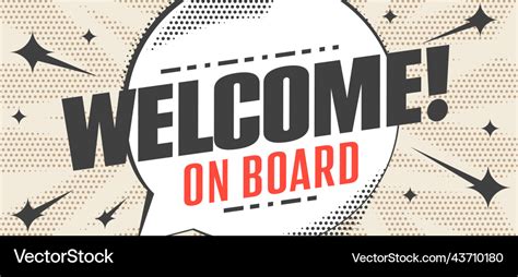 Welcome on board greeting message banner template Vector Image