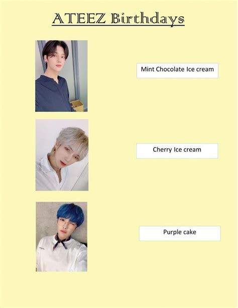 Ateez Birthdays-- worksheet | Live Worksheets