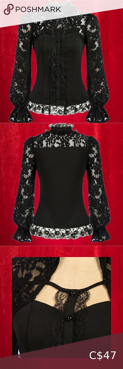 Scarlet Darkness Women Gothic Lace Blouse in 2022 | Lace blouse, Women ...