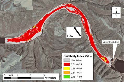 18. Fall Chinook Salmon Spawning Habitat Suitability Downstream from ...