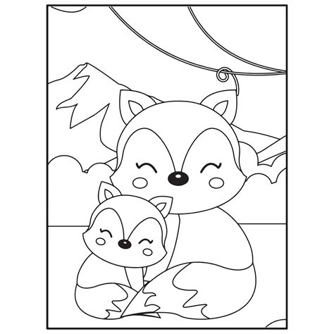 Cute Animals Coloring Book Pages For Kids 13266956 Vector Art at Vecteezy