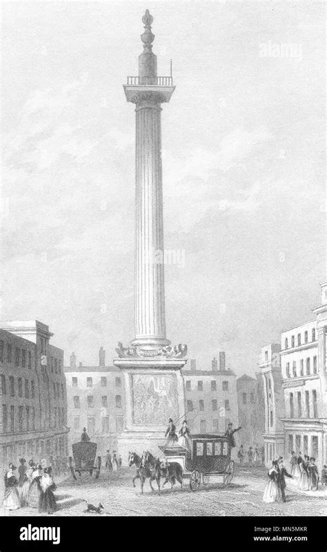 CITY OF LONDON. The Monument. DUGDALE c1840 old antique vintage print picture Stock Photo - Alamy