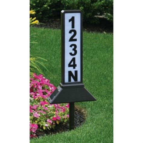 Solar Address Sign Plaque Stake LED Light House Number Post Yard ...