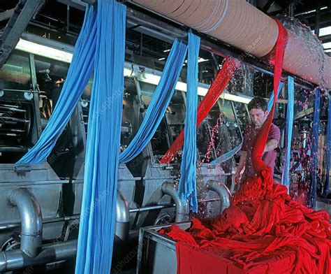 Textile industry, dyeing machine - Stock Image - T910/0076 - Science Photo Library